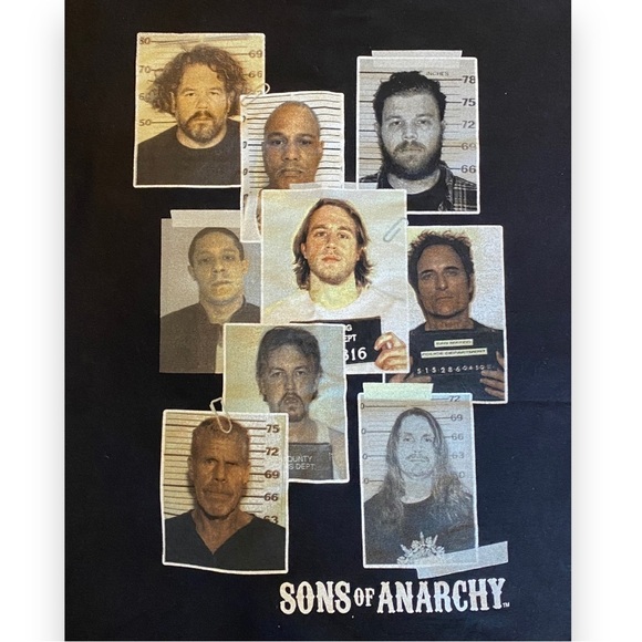 SONS OF ANARCHY MUGSHOT t-shirt. Men’s size medium - Picture 2 of 4